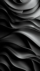 Layered black metallic waves in abstract vertical composition.