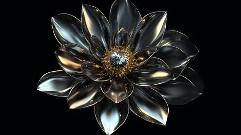 Luminous crystal blossom crowned with molten starlight petals.