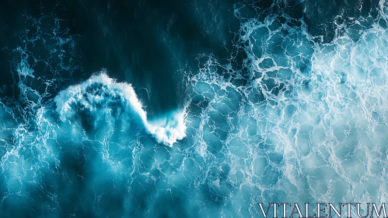 Gentle clash of teal waves in a swirling ocean dance.