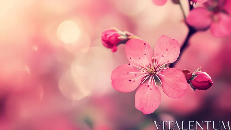 Cherry Blossom Reverie: Pink Petals in Dreamlight.