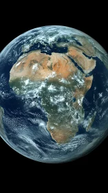 High orbit Earth observation highlighting African landmass