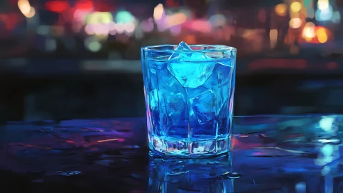 Glowing Cocktail in the City Night.