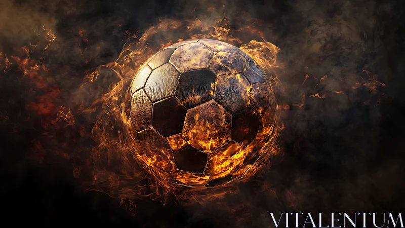 Blazing matchball comet roaring through smoky stadium night.