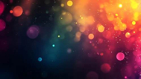 Vibrant Abstract Bokeh Lights in Warm and Cool Tones Digital Art.