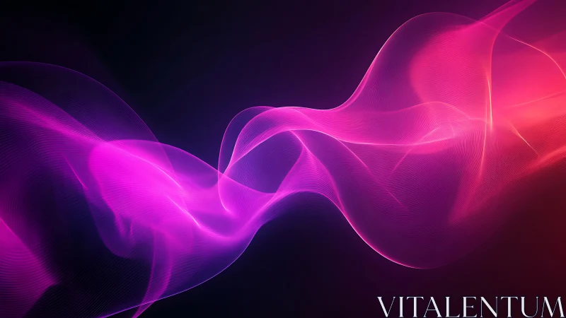 Parametric magenta light waves form translucent flowing ribbons