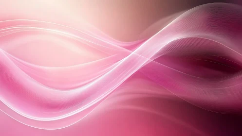 Silken pink light waves flowing across soft gradient space.