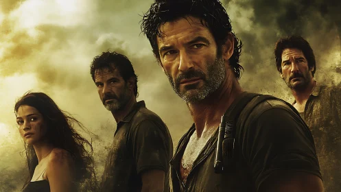 Storm-scarred survivors stare down a dust-choked horizon.