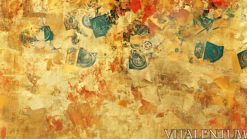 Abstract vintage collage with cameras and warm textured tones.