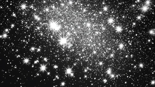 Shimmering star cluster glowing softly in the night sky.
