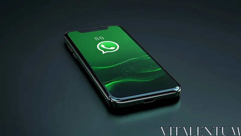 Smartphone Glows Verdant as WhatsApp Pulse Awakens Digital Connection