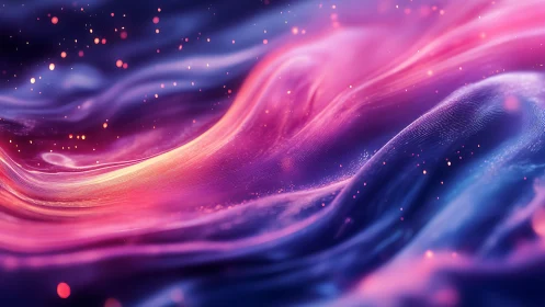 Abstract gradient waves form flowing, luminous surfaces