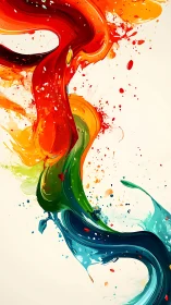 Dynamic fluid spectrum ribbon in abstract digital painting.