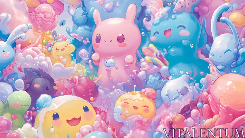 Pastel jelly critters throw a bubbly cotton-candy parade