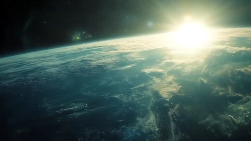 Sunlit planetary horizon viewed from low orbital altitude