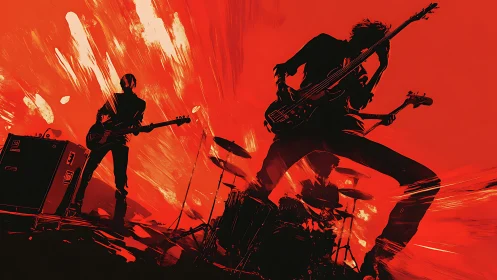 Guitars ignite, drummers thunder, and the red stage erupts