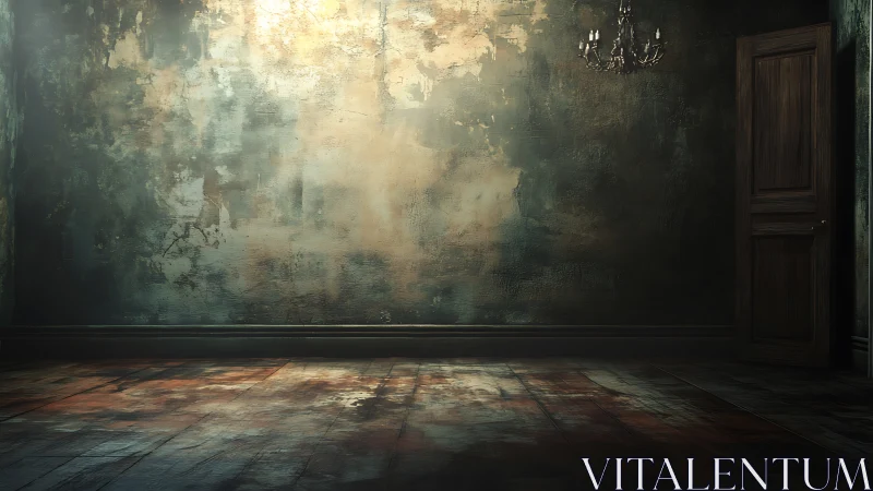 Moody abandoned room glows with eerie, cinematic light