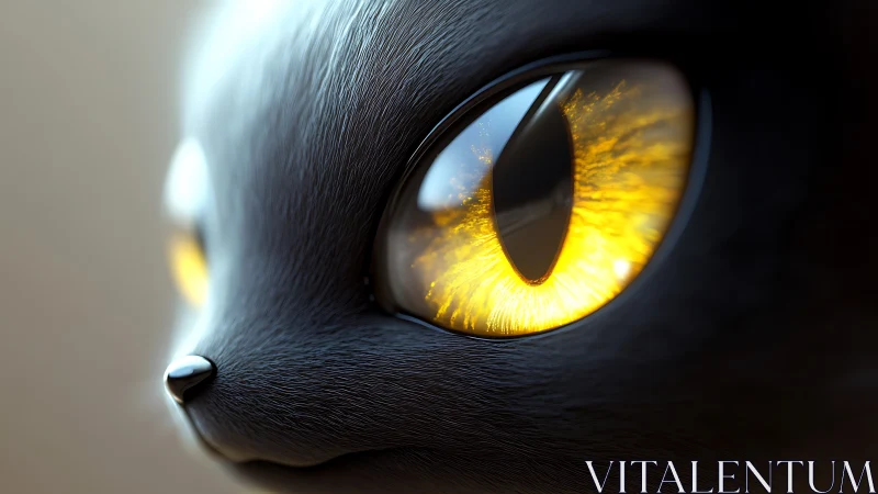 Golden Gaze: The Captivating Eyes of a Black Cat.