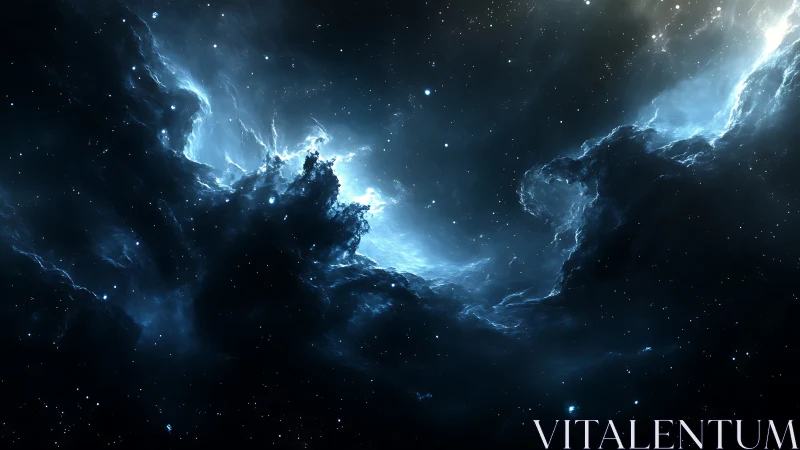 Stellar stormclouds carve a luminous path through deep space