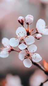 Delicate Spring Blossoms with Dewy Buds.