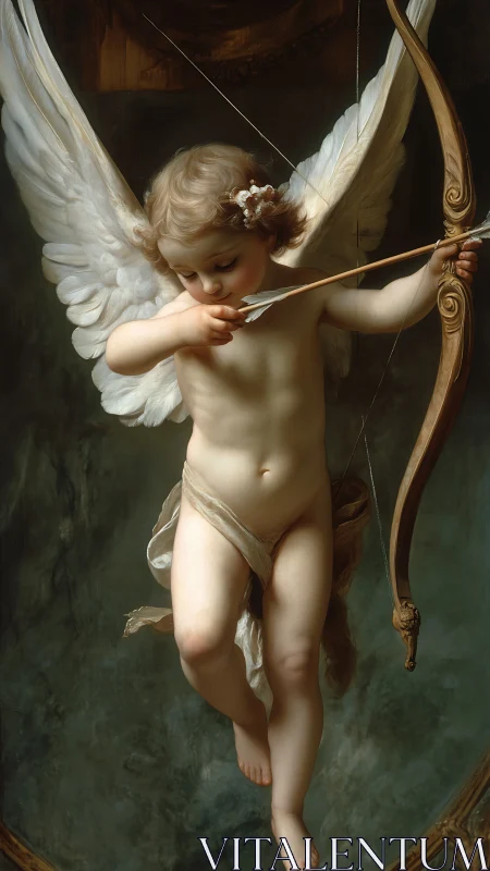 Classical cupid study in luminous oil painting realism.