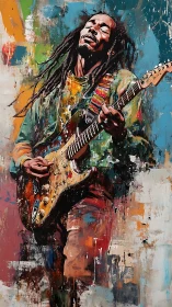 Guitar dreams ignite as color-splashed riffs paint the air