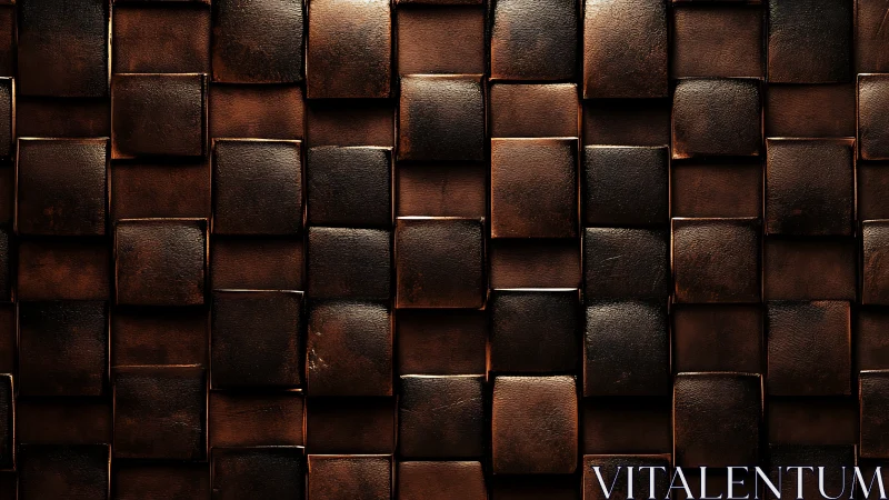 Bronze toned square panel grid with raised textured tiles.