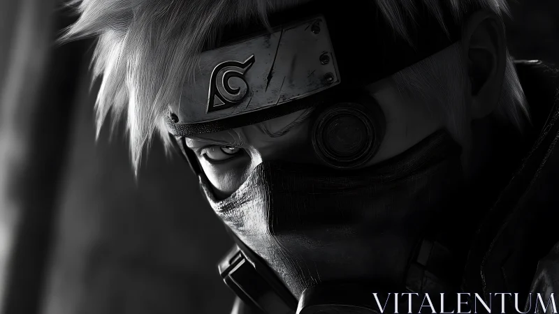 Storm-eyed ninja leans from shadow, gaze sharp as steel