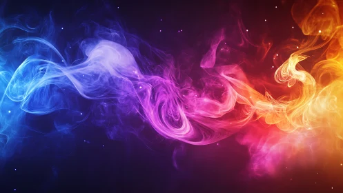 Chromatic nebula streams merge across a dark cosmic field