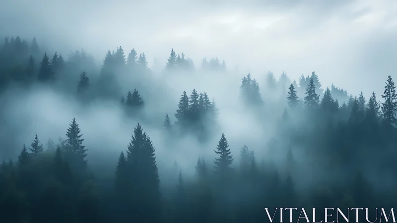 Conifer Kingdoms Dissolve Into Mist's Ethereal Veil