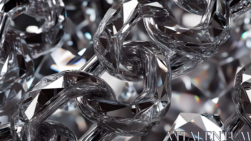 Intricate Diamond Chain Links in Hyper-Realistic Digital Art.