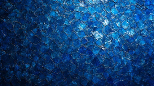 Abstract textured blue mosaic background with luminous highlights.