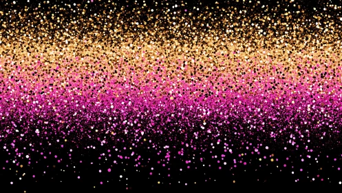 Gold and magenta glitter gradient forms dense sparkling field