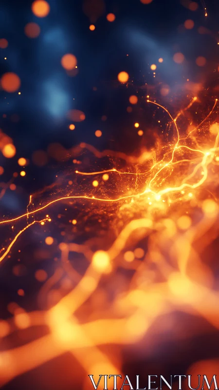 Golden Energy Waves on Dark Background