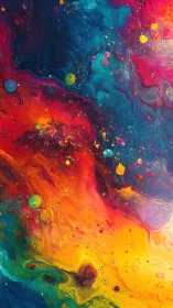 Cosmic liquid nebula surges in vibrant swirling color space