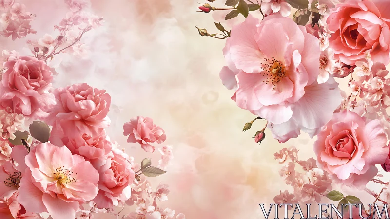 Densely Layered Pink Florals With Soft Focus Depth and Radial Composition