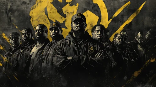 Gritty Street Crew United in Shadows and Gold