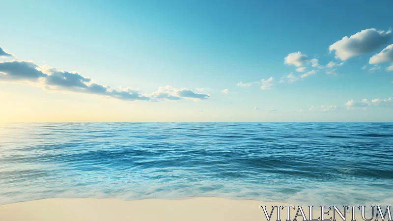 Gentle sunrise over calm ocean waves invites quiet reflection