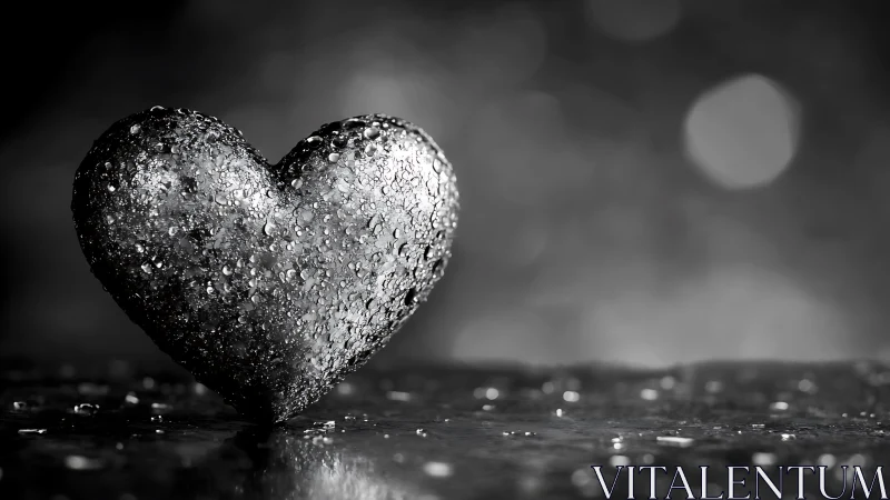 Crystalline Heart Weeps Diamonds Across Monochrome Theater