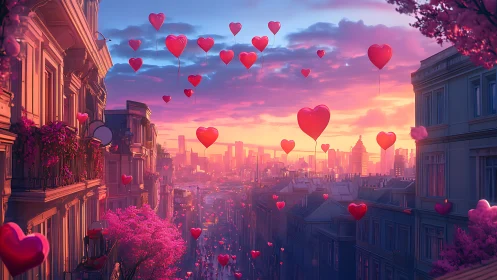 Sky-Floating Hearts Transform Urban Rooftops Into Love's Celestial Theater