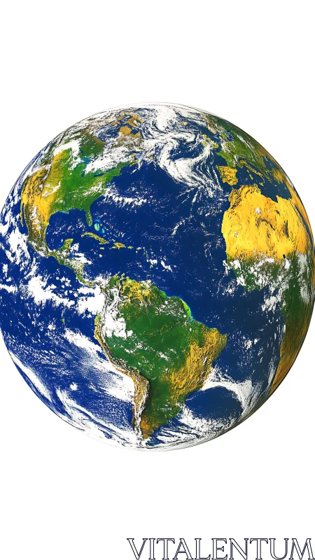 Our colorful Earth shining with oceans, lands, and cloud swirls.