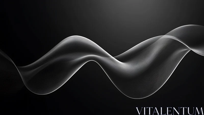 Monochrome light wave arcs across deep black gradient field.