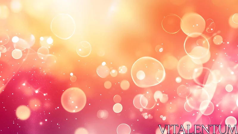 Vibrant Abstract Bokeh Background with Warm Pink and Orange Glow.