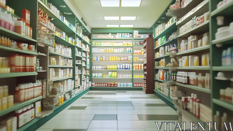 Fluorescent aisles whisper neatly stacked pharmacy promises