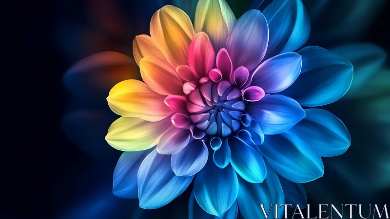 Rainbow Bloom Radiates Luminous Petals.