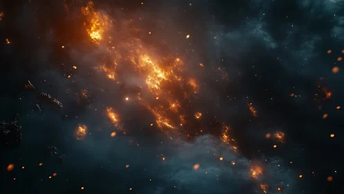 Cosmic Fire: Where Stars Ignite the Void.