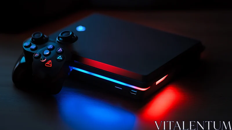 Gaming Console with Illuminated Controller Setup