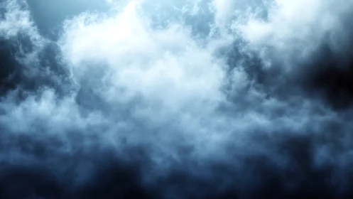 Dense stratiform cloud layer with diffuse blue illumination.