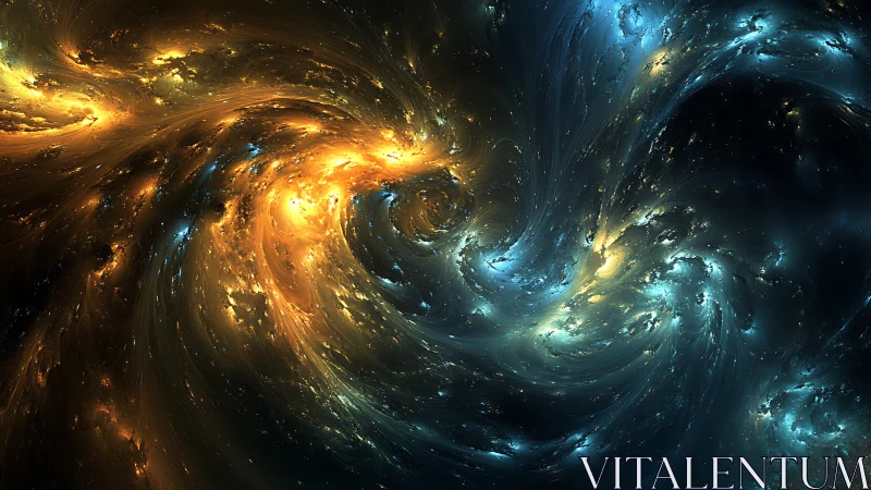 Bifurcated nebular vortices in orange blue plasma flow field