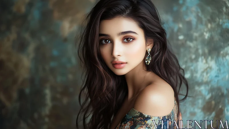 Young woman posing in soft-focus studio portrait lighting