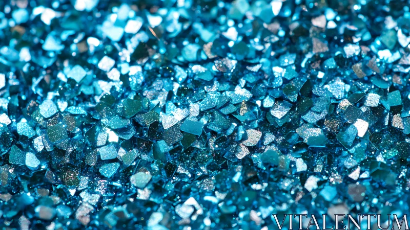 Close view shows dense cluster of reflective blue glitter